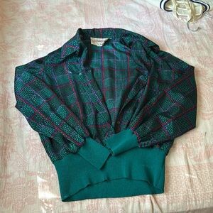 Castleberry Plaid Vintage sweater size 12